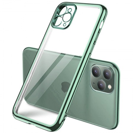 Прозрачный силиконовый чехол с глянцевой окантовкой Full Camera для Apple iPhone 11 Pro Max (6.5'') Зелёный (17536)