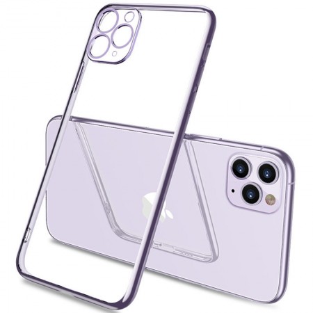 Прозрачный силиконовый чехол с глянцевой окантовкой Full Camera для Apple iPhone 11 Pro Max (6.5'') Сиреневый (17539)