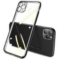 Прозрачный силиконовый чехол с глянцевой окантовкой Full Camera для Apple iPhone 11 Pro Max (6.5'') Чорний (17540)