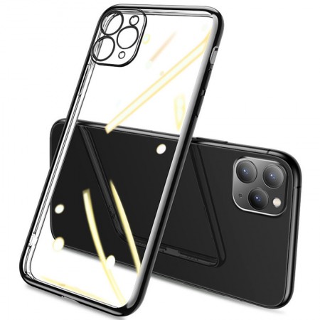 Прозрачный силиконовый чехол с глянцевой окантовкой Full Camera для Apple iPhone 11 Pro Max (6.5'') Черный (17540)