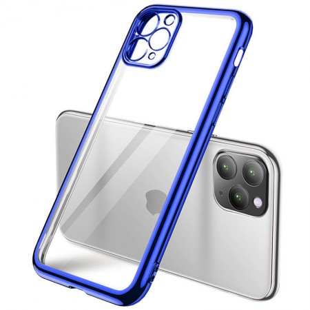 Прозрачный силиконовый чехол с глянцевой окантовкой Full Camera для Apple iPhone 11 Pro Max (6.5'') Синий (17535)