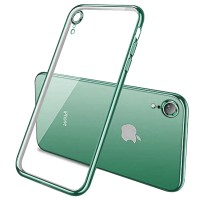 Прозрачный силиконовый чехол с глянцевой окантовкой Full Camera для Apple iPhone XR (6.1'') Зелений (10713)