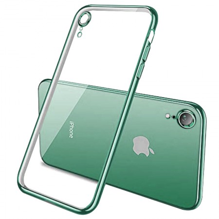 Прозрачный силиконовый чехол с глянцевой окантовкой Full Camera для Apple iPhone XR (6.1'') Зелёный (10713)