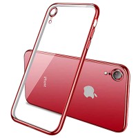 Прозрачный силиконовый чехол с глянцевой окантовкой Full Camera для Apple iPhone XR (6.1'') Червоний (10715)