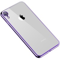 Прозрачный силиконовый чехол с глянцевой окантовкой Full Camera для Apple iPhone XR (6.1'') Бузковий (10716)