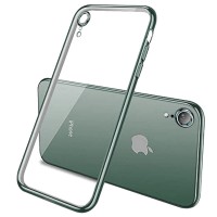 Прозрачный силиконовый чехол с глянцевой окантовкой Full Camera для Apple iPhone XR (6.1'') Зелений (10717)