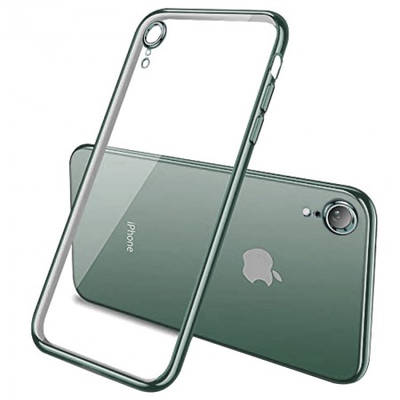Прозрачный силиконовый чехол с глянцевой окантовкой Full Camera для Apple iPhone XR (6.1'') Зелёный (10717)