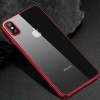 Прозрачный силиконовый чехол с глянцевой окантовкой Full Camera для Apple iPhone XS Max (6.5'') Красный (10743)