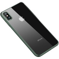 Прозрачный силиконовый чехол с глянцевой окантовкой Full Camera для Apple iPhone XS Max (6.5'') Зелений (10746)