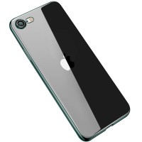 Прозрачный силиконовый чехол с глянцевой окантовкой Full Camera для Apple iPhone 7/8/SE(2020) (4.7'') Зелёный (10734)