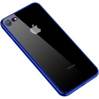 Прозрачный силиконовый чехол с глянцевой окантовкой Full Camera для Apple iPhone 7/8/SE(2020) (4.7'') Синий (17546)
