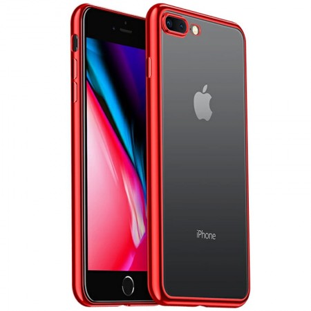Прозрачный силиконовый чехол с глянцевой окантовкой Full Camera для Apple iPhone 7 plus/8 plus (5.5) Красный (17549)