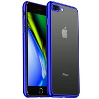 Прозрачный силиконовый чехол с глянцевой окантовкой Full Camera для Apple iPhone 7 plus/8 plus (5.5) Синій (17553)