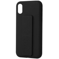 Чехол Silicone Case Hand Holder для Apple iPhone XS Max (6.5'') Черный (10849)