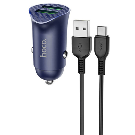 АЗУ Hoco Z39 QC3.0 (2USB) + Type-C Синій (13810)