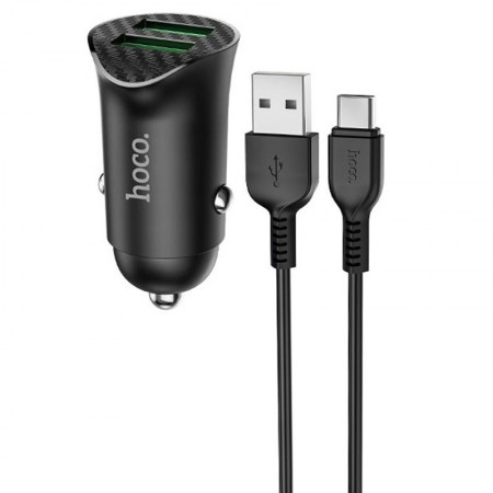 АЗУ Hoco Z39 QC3.0 (2USB) + Type-C Черный (13811)