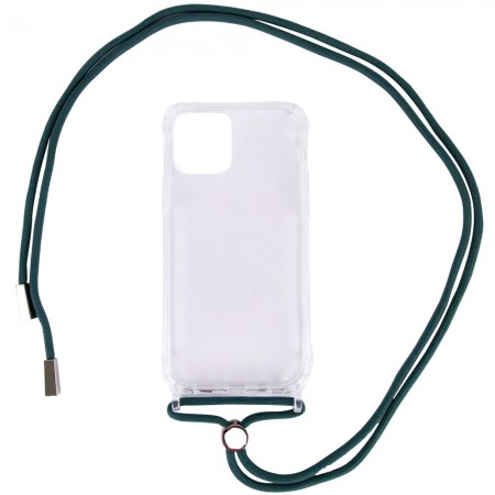 Чехол TPU Crossbody Transparent для Apple iPhone 12 Pro / 12 (6.1'') Зелёный (11042)