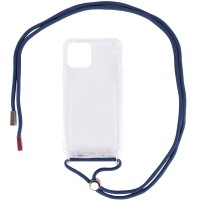 Чехол TPU Crossbody Transparent для Apple iPhone 12 Pro / 12 (6.1'') Синій (11050)