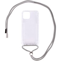 Чехол TPU Crossbody Transparent для Apple iPhone 12 mini (5.4'') Сірий (11084)