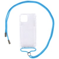 Чехол TPU Crossbody Transparent для Apple iPhone 12 mini (5.4'') Блакитний (11074)
