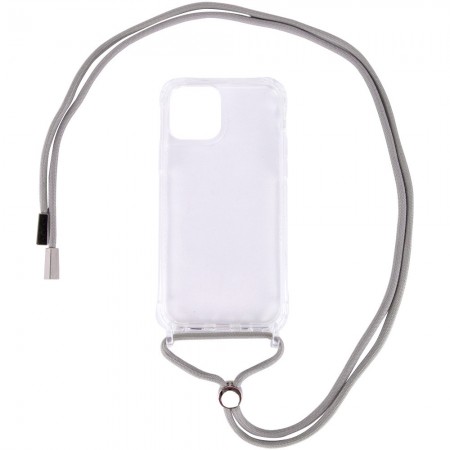 Чехол TPU Crossbody Transparent для Apple iPhone 11 (6.1'') Серый (11068)