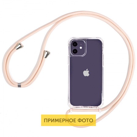 Чехол TPU Crossbody Transparent для Apple iPhone XR (6.1'') Розовый (11146)