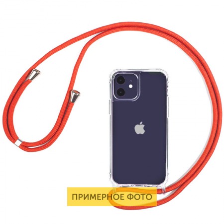 Чехол TPU Crossbody Transparent для Apple iPhone XS Max (6.5'') Красный (11207)
