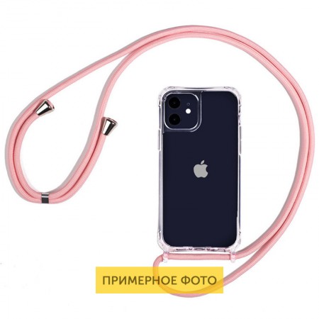 Чехол TPU Crossbody Transparent для Apple iPhone X / XS (5.8'') Рожевий (11194)