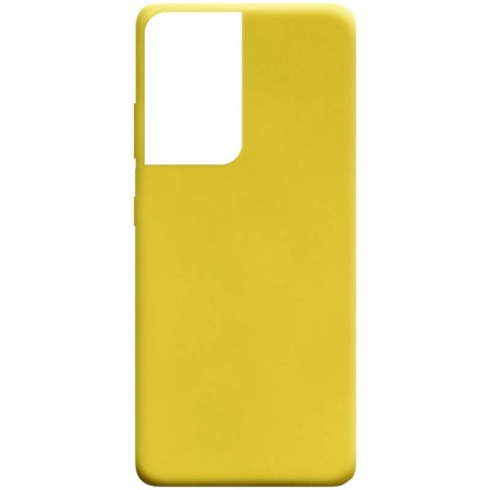 Силиконовый чехол Candy для Samsung Galaxy S21 Ultra Жовтий (11286)