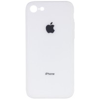 TPU+Glass чехол GLOSSY Logo Full camera для Apple iPhone 7 / 8 / SE (2020) (4.7'') Белый (11400)