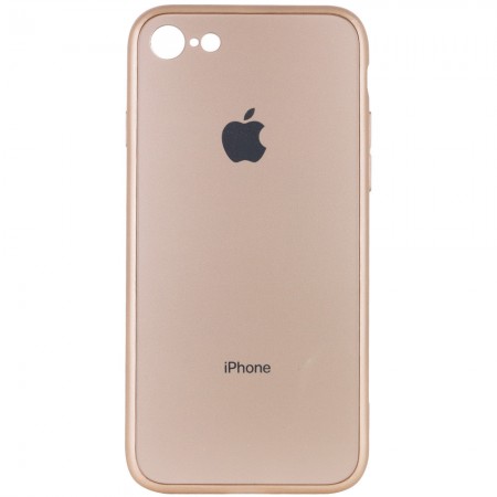 TPU+Glass чехол GLOSSY Logo Full camera для Apple iPhone 7 / 8 / SE (2020) (4.7'') Золотой (11398)