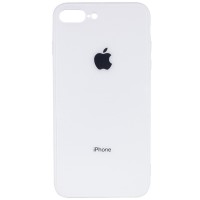 TPU+Glass чехол GLOSSY Logo Full camera для Apple iPhone 7 plus / 8 plus (5.5'') Білий (11403)