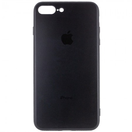TPU+Glass чехол GLOSSY Logo Full camera для Apple iPhone 7 plus / 8 plus (5.5'') Черный (11402)