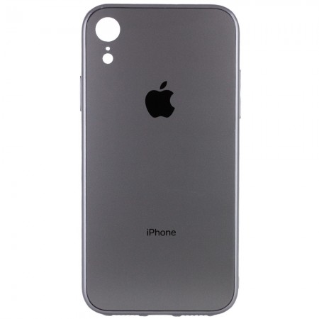 TPU+Glass чехол GLOSSY Logo Full camera для Apple iPhone XR (6.1'') Серый (12727)