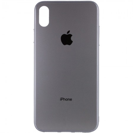 TPU+Glass чехол GLOSSY Logo Full camera для Apple iPhone XS Max (6.5'') Серый (11407)