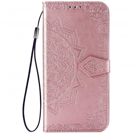 Кожаный чехол (книжка) Art Case с визитницей для Samsung Galaxy A12 Рожевий (13235)