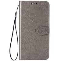 Кожаный чехол (книжка) Art Case с визитницей для Samsung Galaxy A12 Сірий (13236)