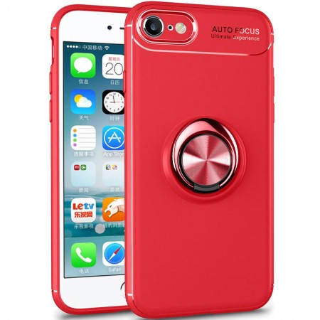 TPU чехол Deen ColorRing под магнитный держатель (opp) для Apple iPhone 7 / 8 / SE (2020) (4.7'') Красный (11596)