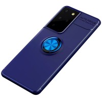 TPU чехол Deen ColorRing под магнитный держатель (opp) для Samsung Galaxy S21 Ultra Синій (11617)