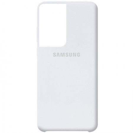 Чехол Silicone Cover (AA) для Samsung Galaxy S21 Ultra Белый (11719)