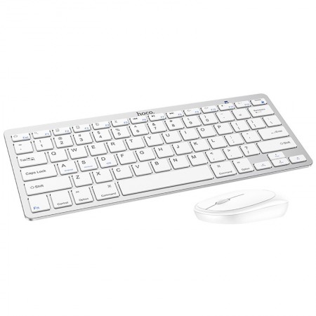 Набор клавиатура (кир.) + мышь Hoco DI05, беспроводной Білий (15038)