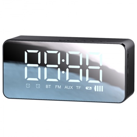 Bluetooth колонка + часы Usams US-YX007 FM-Tuner AUX BT5.0 Чорний (14454)