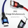Дата кабель Usams US-SJ412 U26 3in1 USB to Combo 2A (3m) Чорний (14461)