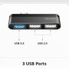 Переходник HUB Usams US-SJ461 Type-C to 3 USB port Сірий (22873)