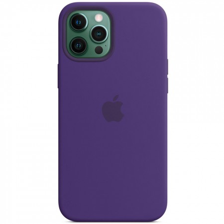 Чехол Silicone case (AAA) full with Magsafe для Apple iPhone 12 Pro / 12 (6.1'') Фіолетовий (16954)