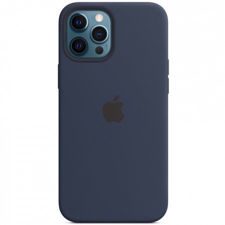 Чехол Silicone case (AAA) full with Magsafe для Apple iPhone 12 Pro / 12 (6.1'') Синий (15136)