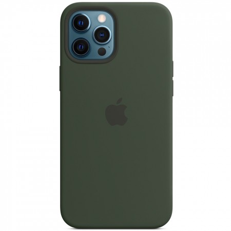 Чехол Silicone case (AAA) full with Magsafe для Apple iPhone 12 Pro / 12 (6.1'') Зелёный (15132)