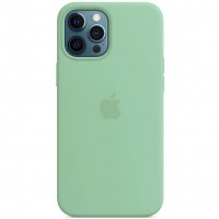 Чехол Silicone case (AAA) full with Magsafe для Apple iPhone 12 Pro / 12 (6.1'') Зелений (16052)