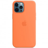 Чехол Silicone case (AAA) full with Magsafe для Apple iPhone 12 Pro Max (6.7'') Помаранчевий (15155)