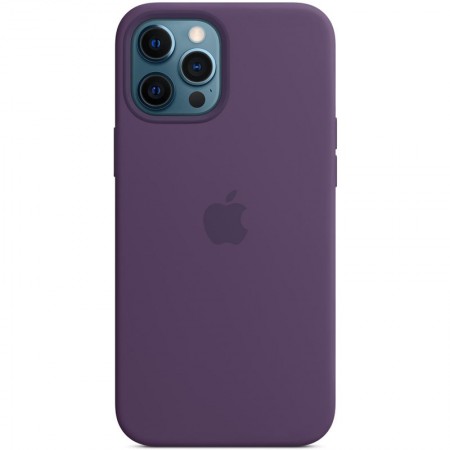Чехол Silicone case (AAA) full with Magsafe and Animation для Apple iPhone 12 Pro / 12 (6.1'') Фіолетовий (29672)